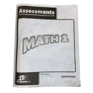 BJU Press Math 1 Assessments Fifth Edition 1st Grade Homeschool Tests 2024